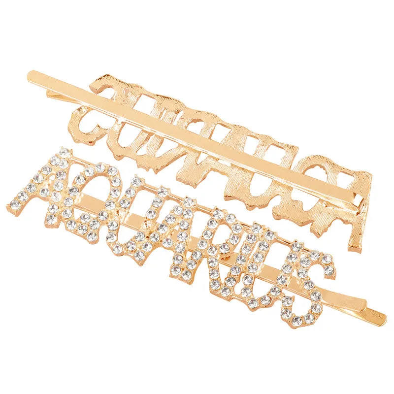 Combo Of 2 Aquarius Golden Silver Hairclip