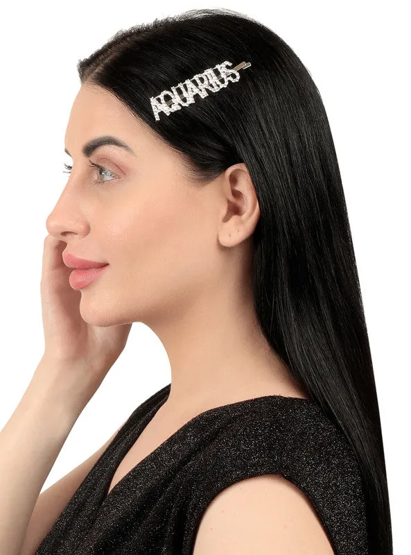 Combo Of 2 Aquarius Golden Silver Hairclip