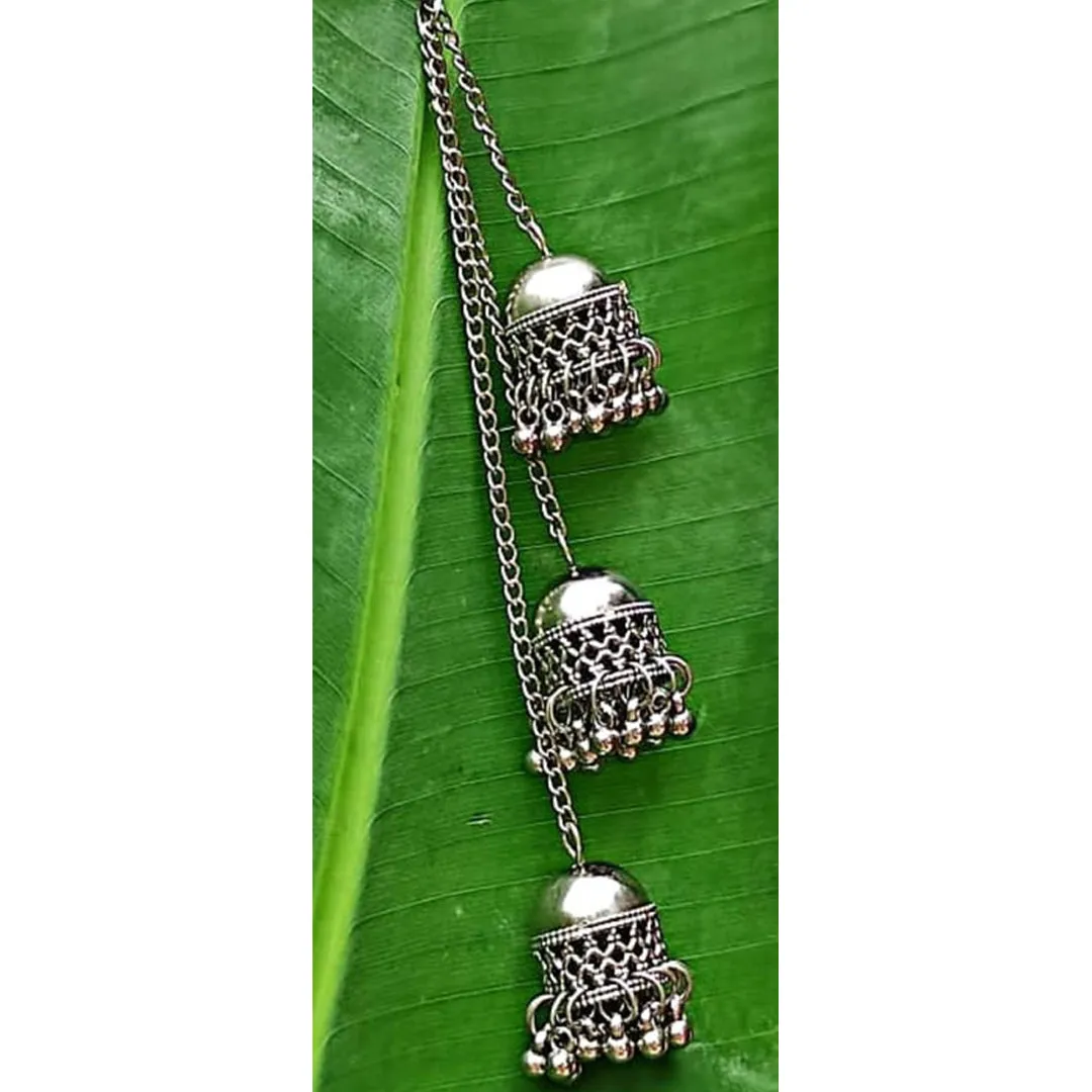 Combo of 2 layered Ghungroo and Mirror Stud Jhumki