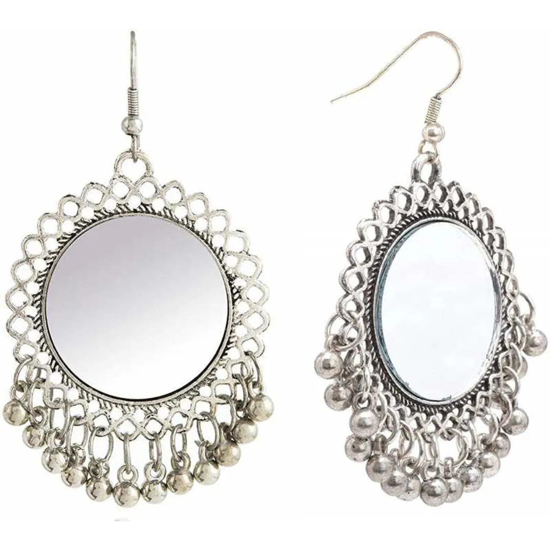 Combo of 2 Mirror Jhumki and Chandbali Earrings