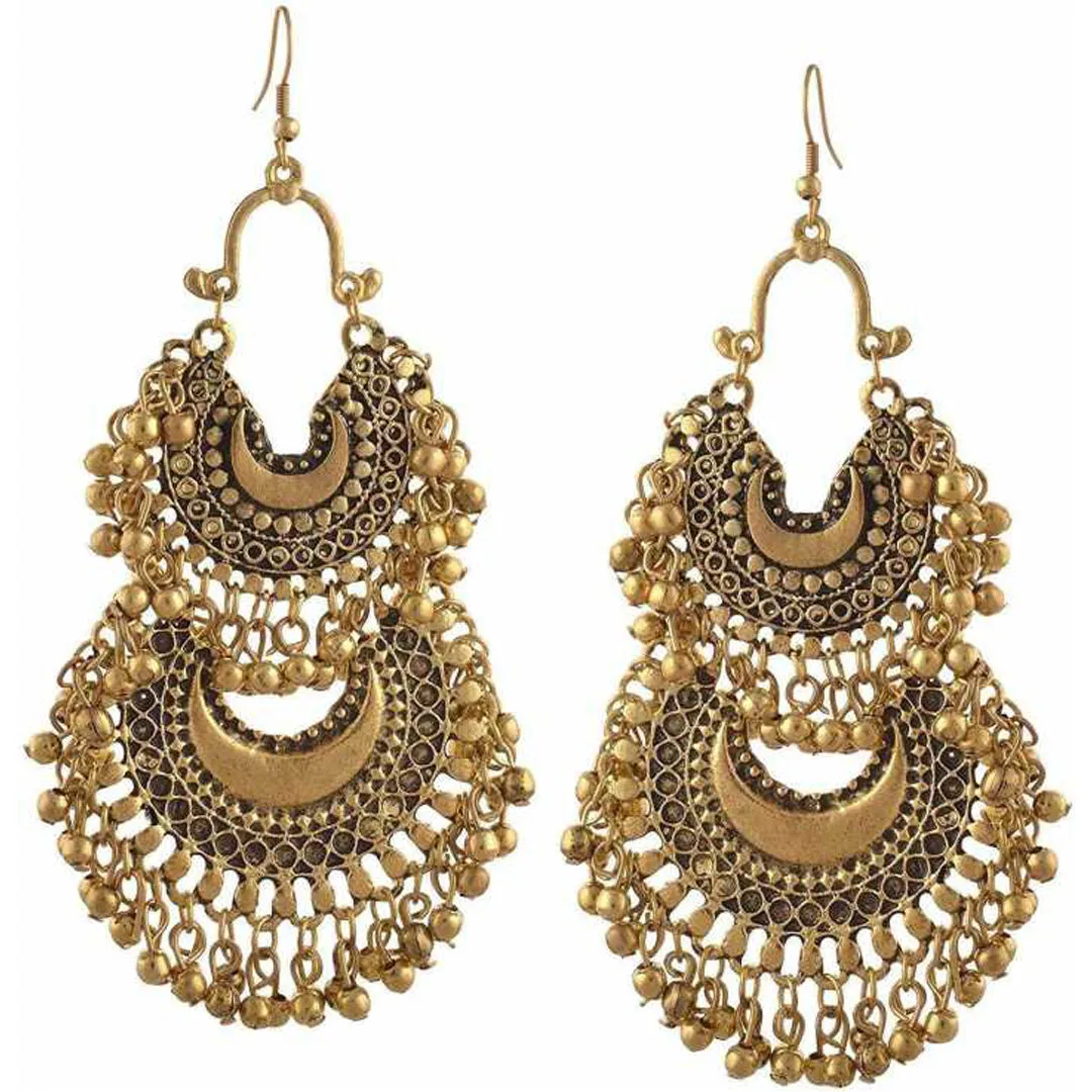 Combo of 2 Peacock Jhumka and Chandbali Earrings