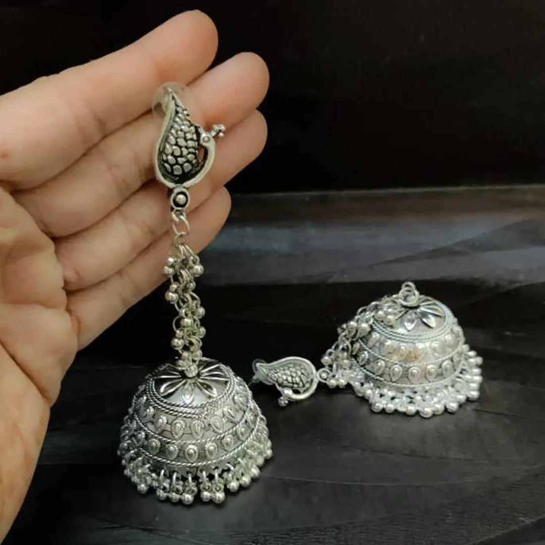 Combo of 2 Peacock Jhumka and Chandbali Earrings
