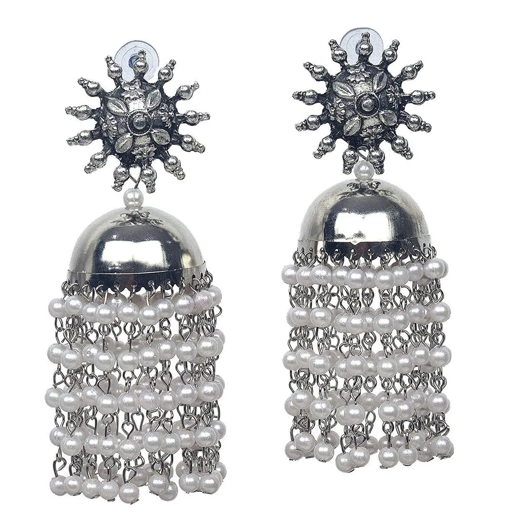 Combo of 2 Pearl Chandelier And Dome Jhumki