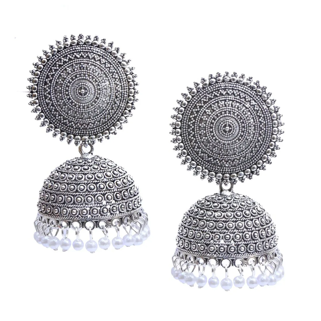 Combo of 2 Pearl Chandelier And Dome Jhumki