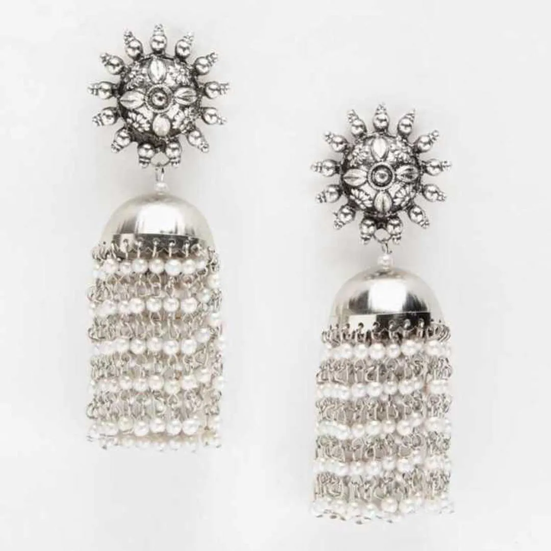 Combo of 2 Pearl Chandelier And Dome Jhumki