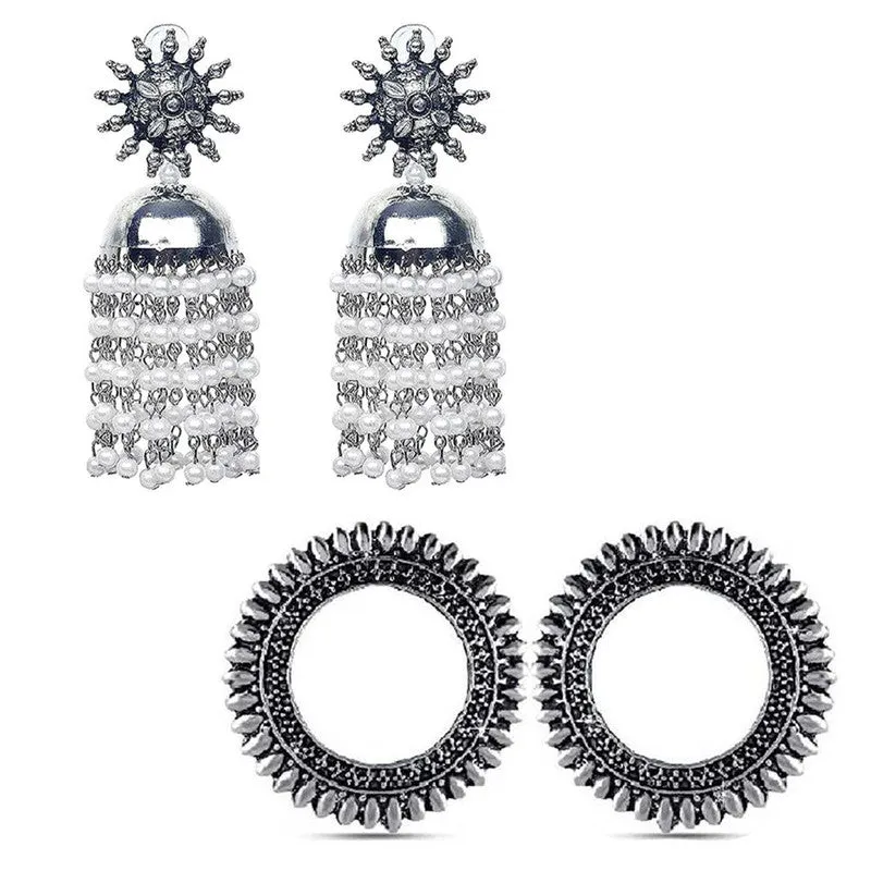 Combo of 2 Round and Chain Linked Jhumki