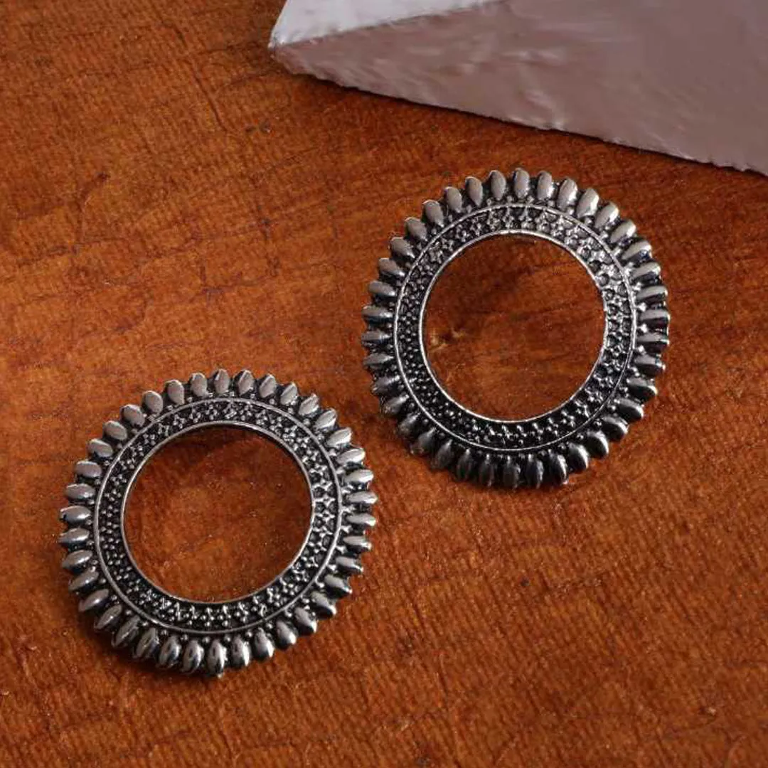Combo of 2 Round Shaped and Flower Pearl Stud Earrings