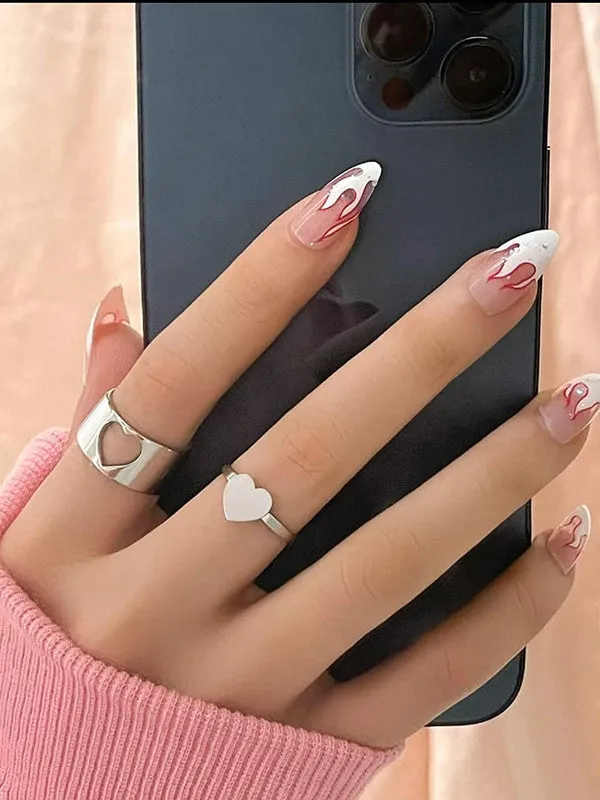 Combo of 2 Silver Plated Snake and Heart Couple Ring