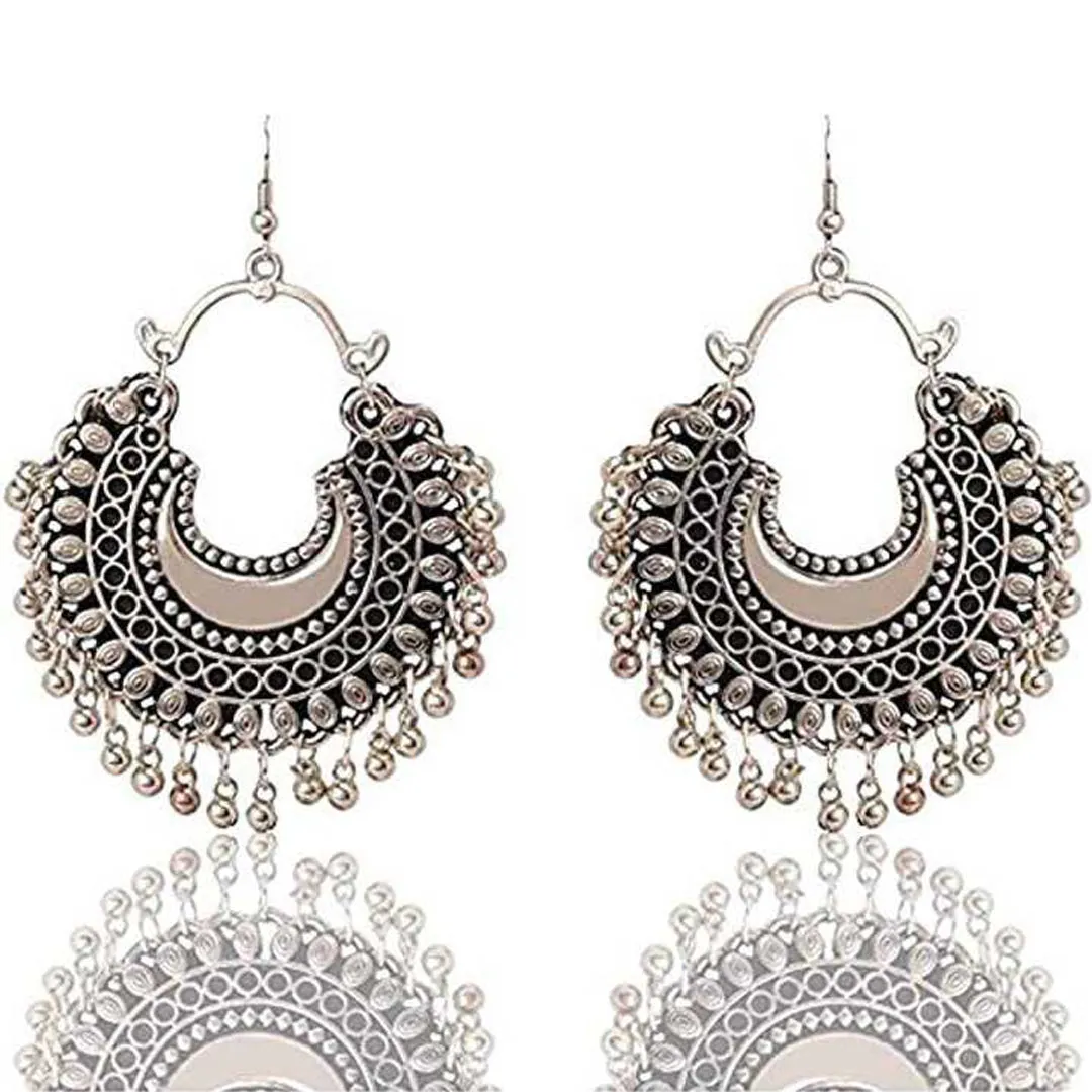 Combo of 4 Classic Silver Layered Chandbali Jhumki