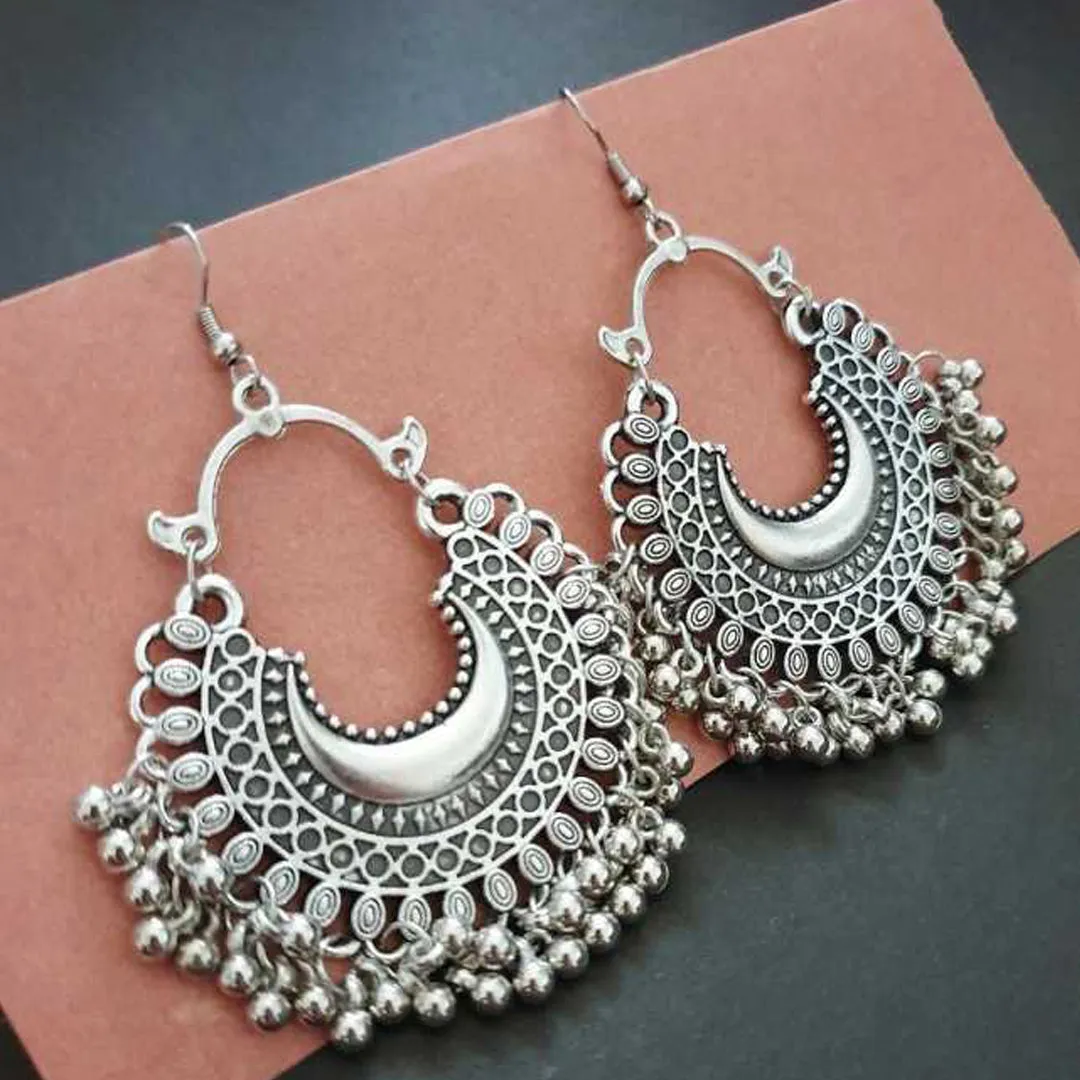 Combo of 4 Classic Silver Layered Chandbali Jhumki