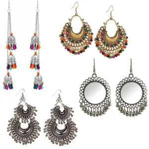 Combo of 4 Oxidized Silver Chandbali Jhumki