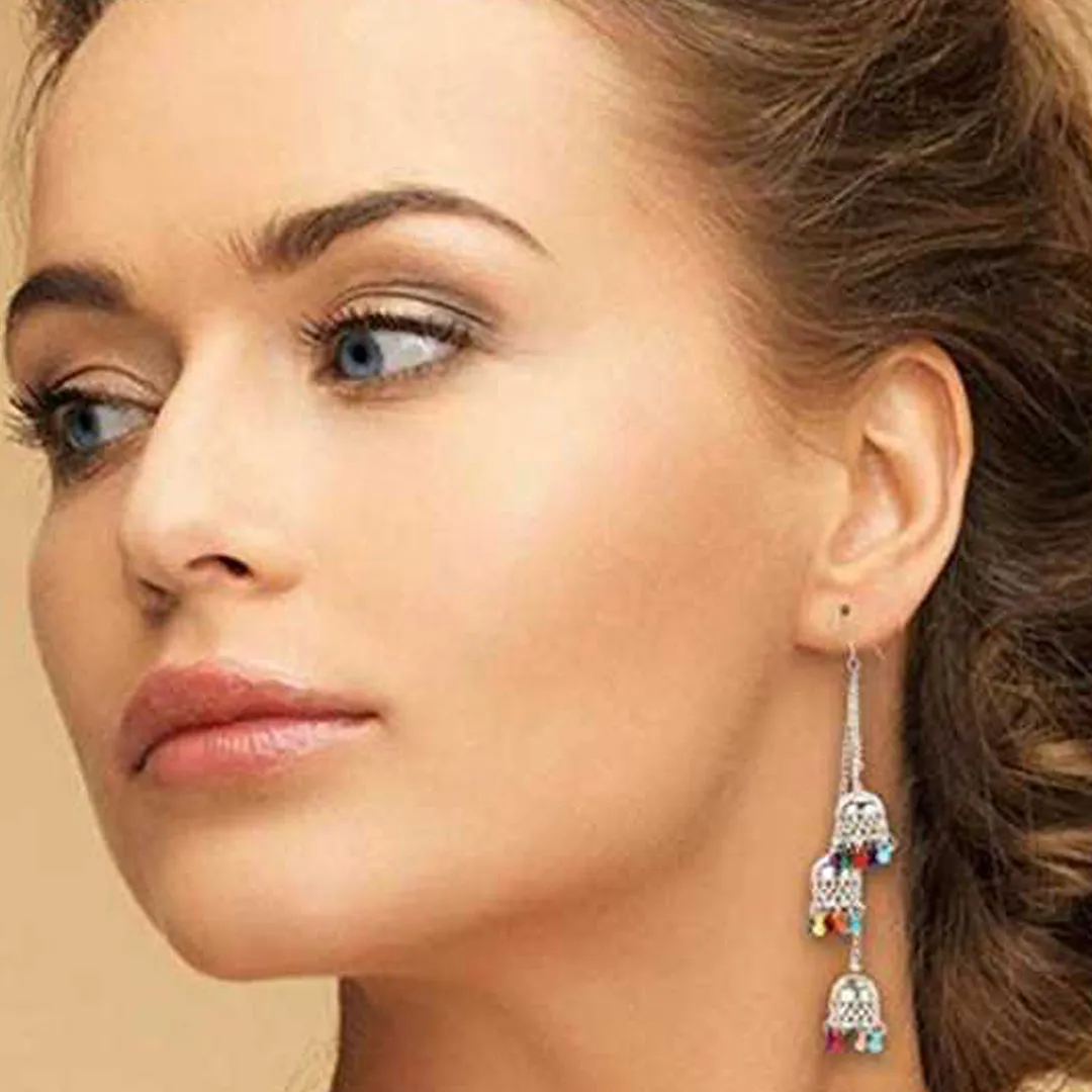 Combo of 4 Silver And Golden Layered Jhumki