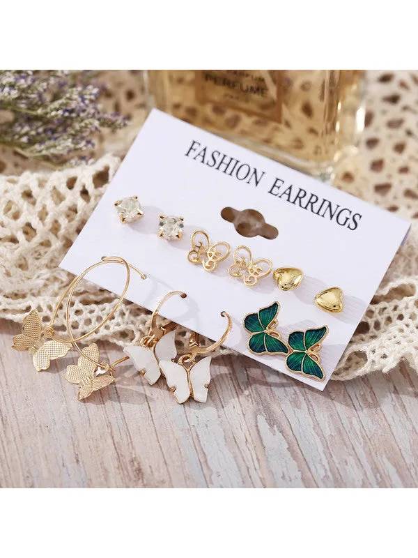 Combo Of Butterfly Pendant With Earring Set