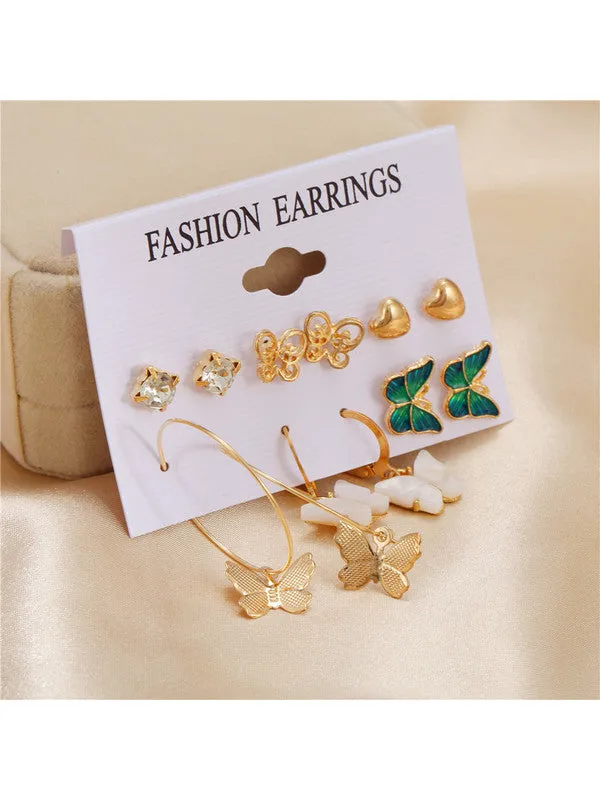 Combo Of Butterfly Pendant With Earring Set