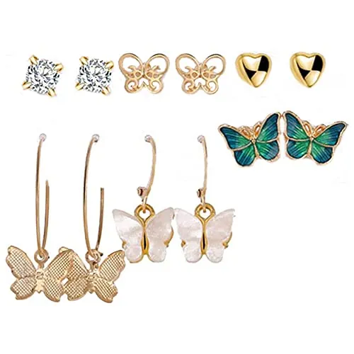 Combo Of Butterfly Pendant With Earring Set