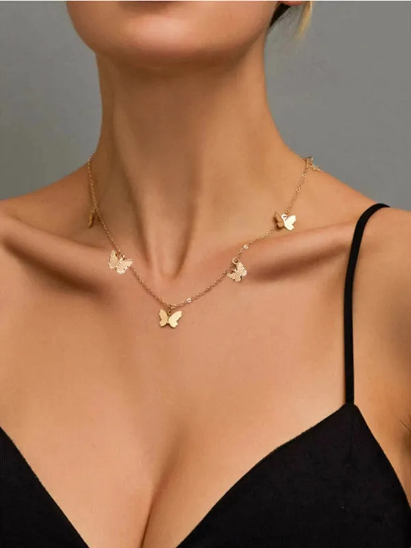 Combo Of Butterfly Pendant With Earring Set
