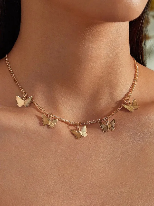 Combo Of Butterfly Pendant With Earring Set