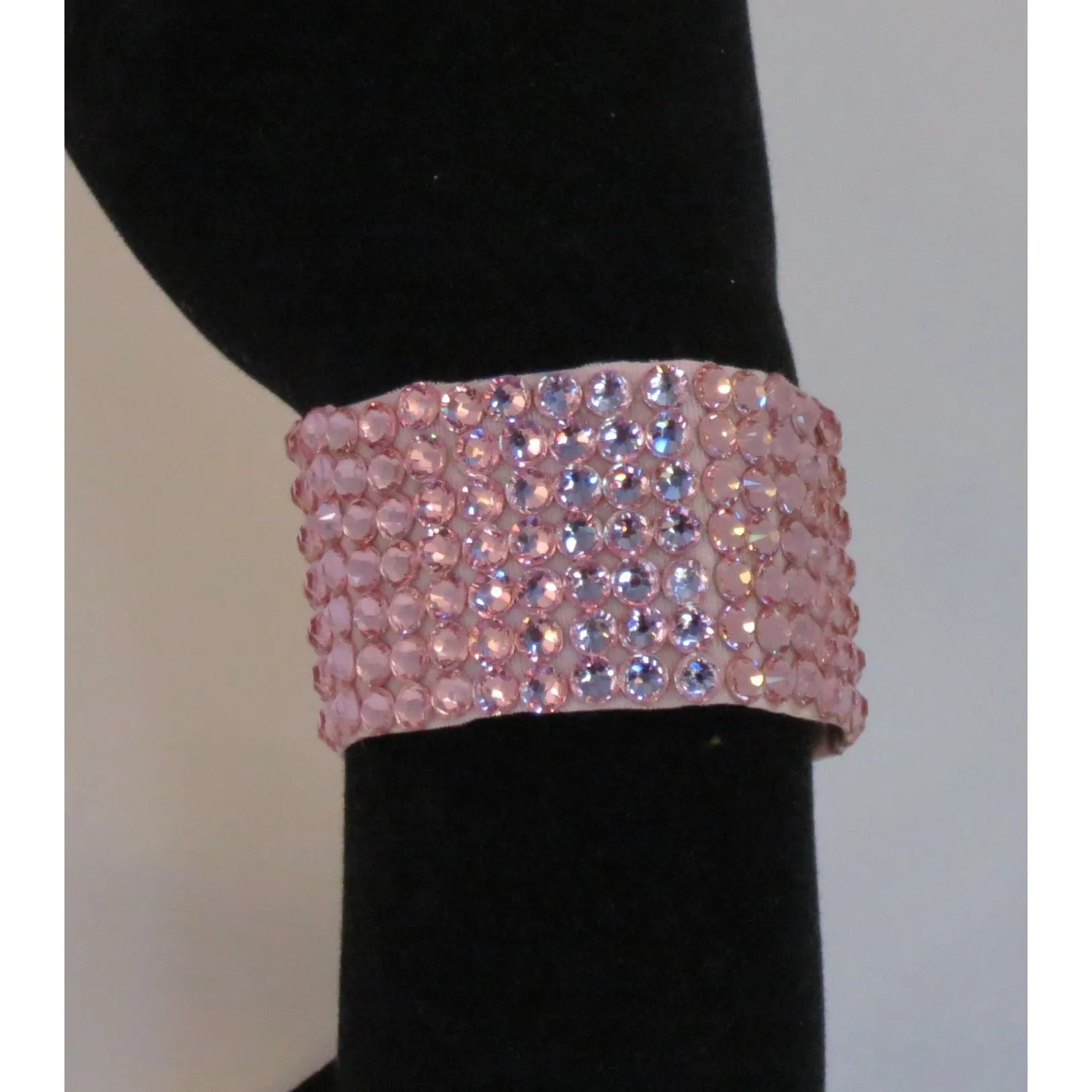 Crystal Ballroom Bracelet 1½ inch wide - Light Rose