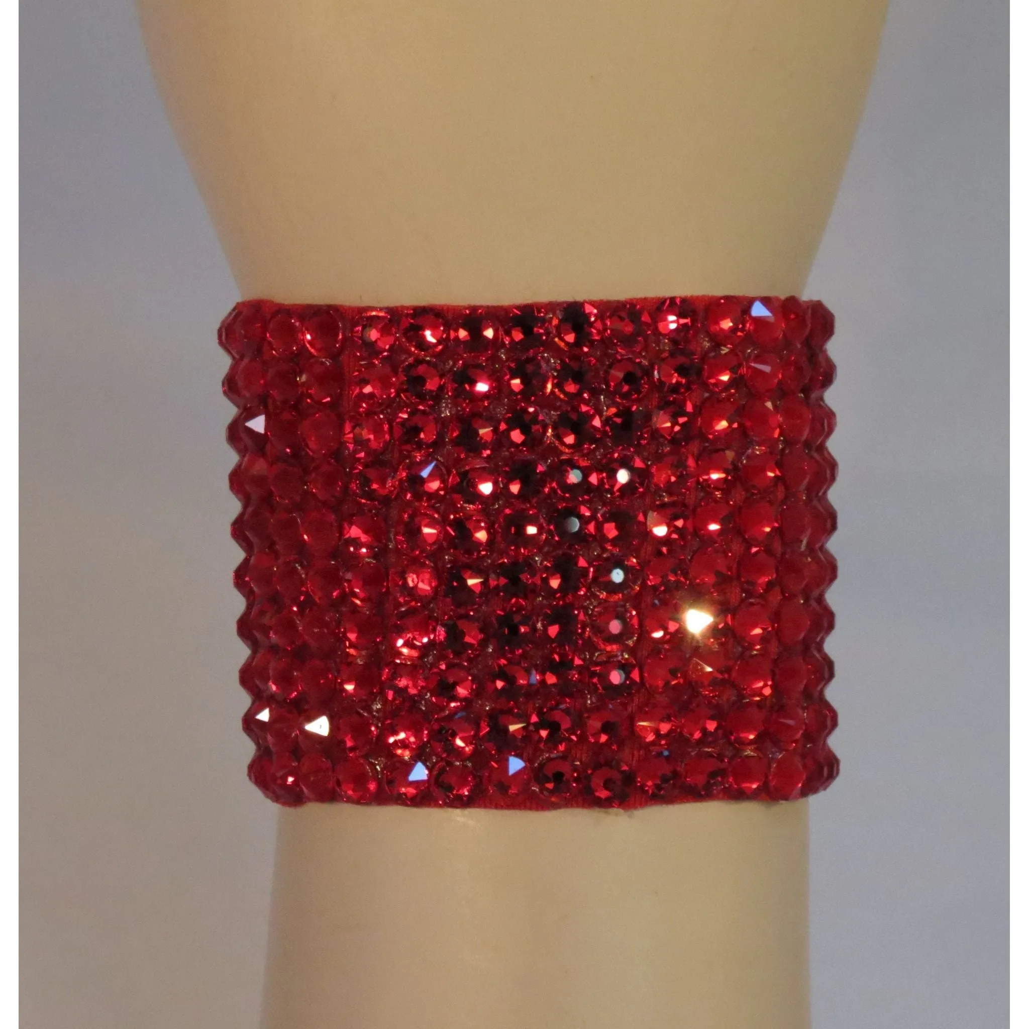 Crystal Ballroom Bracelet 2 inches wide in Light Siam