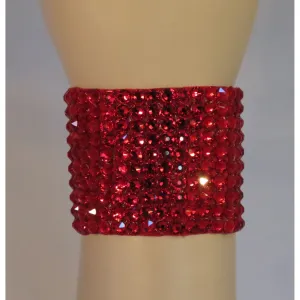 Crystal Ballroom Bracelet 2 inches wide in Light Siam