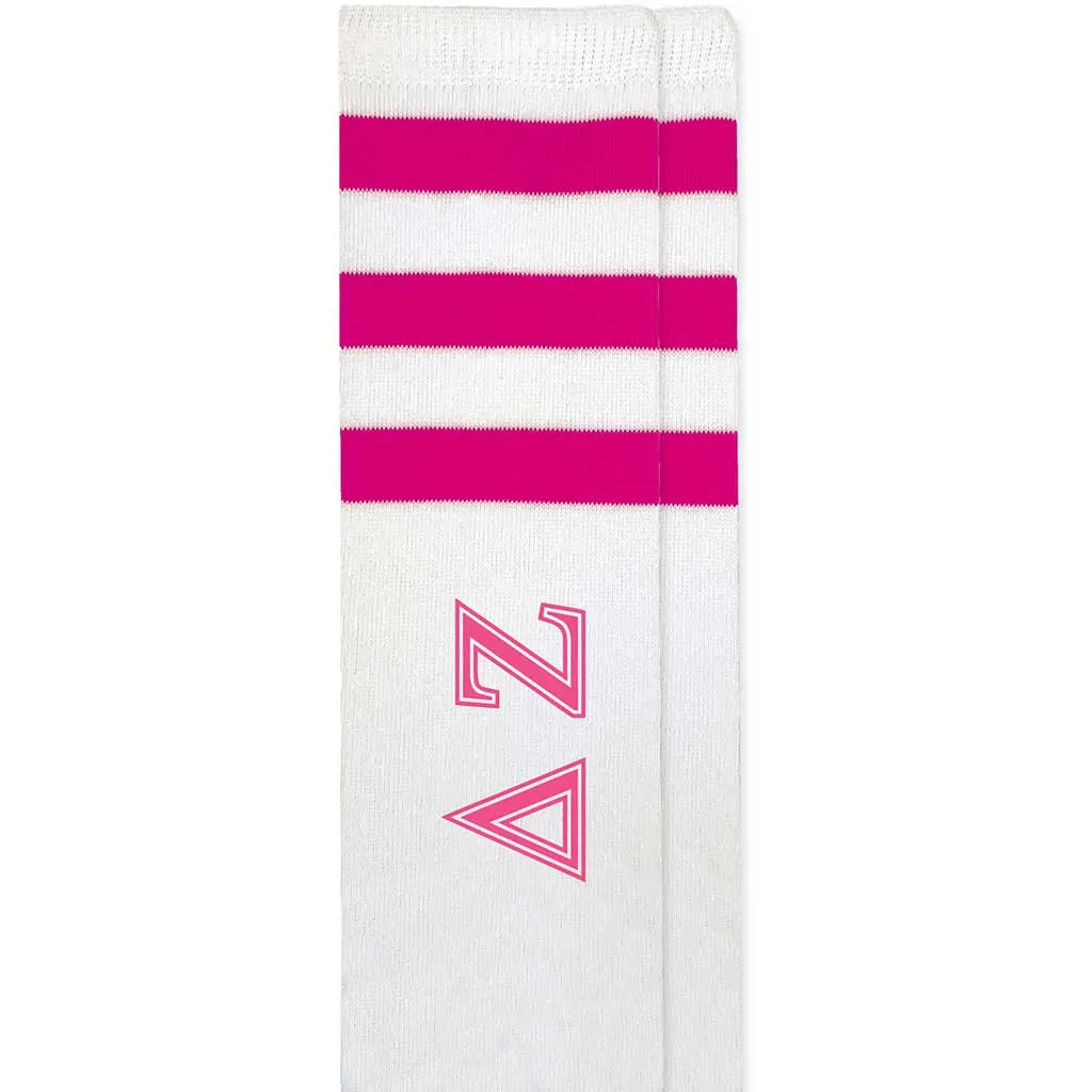 Delta Zeta Printed Striped Knee High Socks