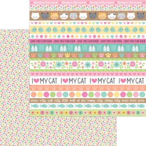 Doodlebug - Pretty Kitty - 12x12 Single Sheets - Bitty Blooms / 7632