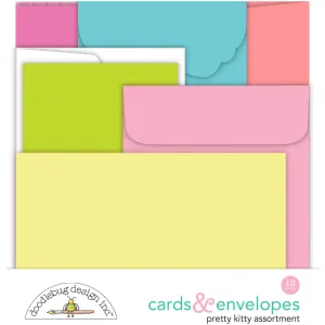 Doodlebug - Pretty Kitty - Assortment Cards & Envelopes / 7622