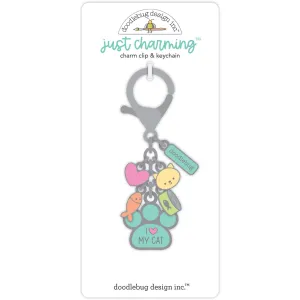 Doodlebug - Pretty Kitty - Just Charming Clip & Keychain - I Love My Cat  / 7618