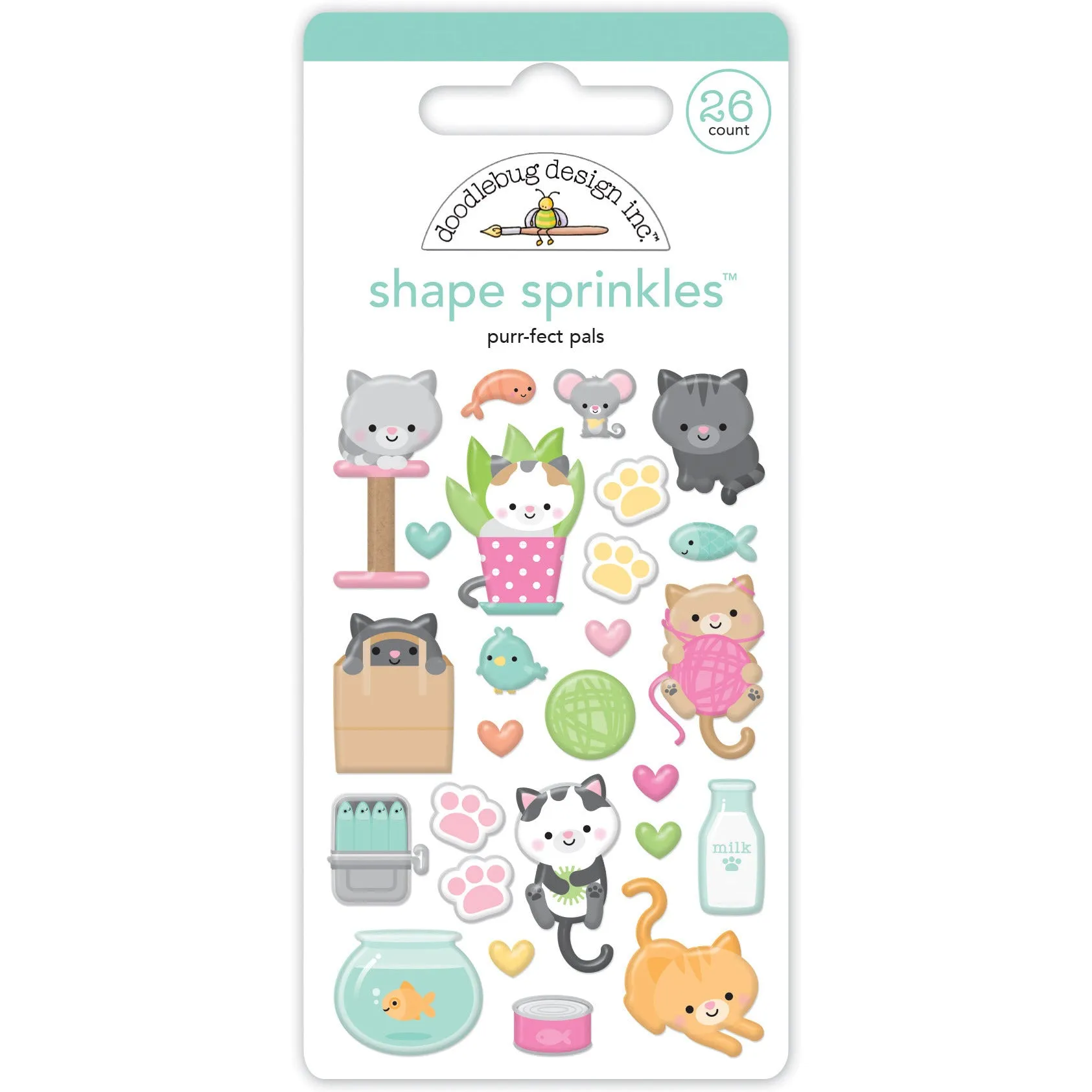 Doodlebug - Pretty Kitty - Shape Sprinkles - Purr-fect Pals /7603