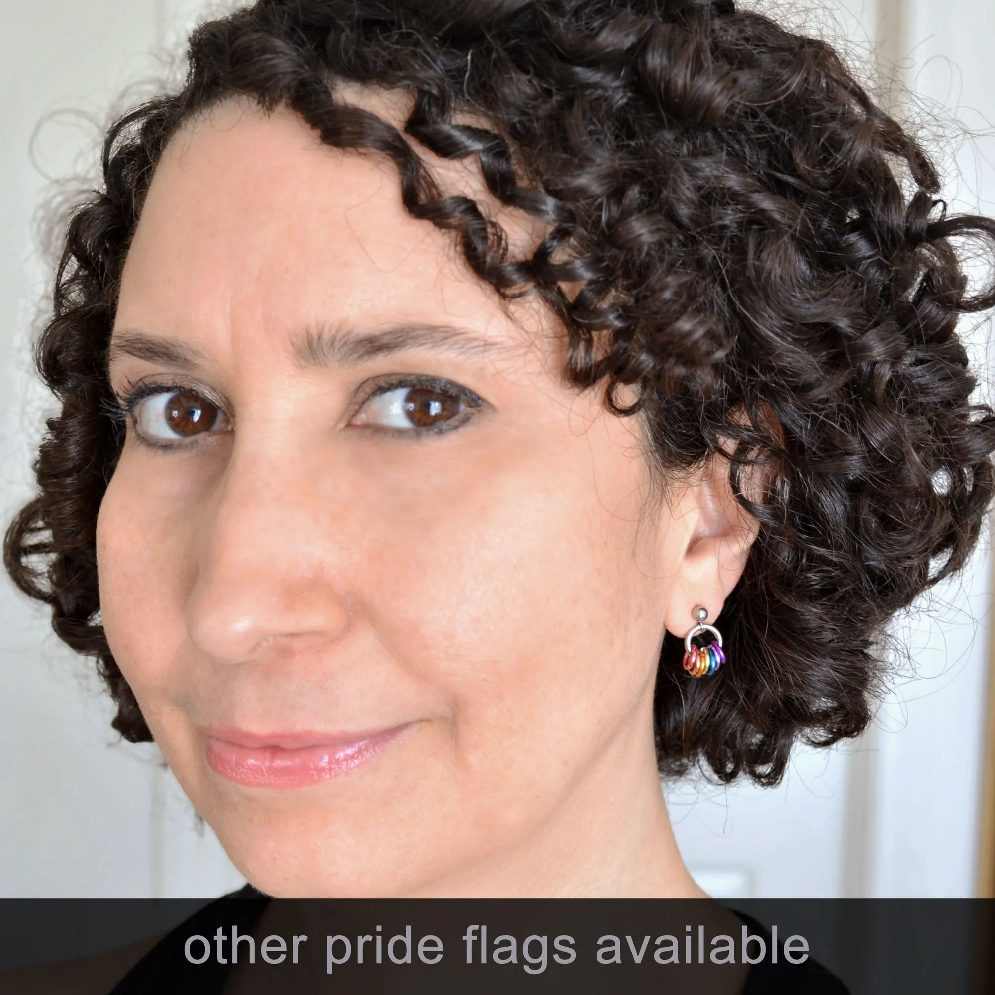 Double Demi Pride - Tiny Flag Earring Studs