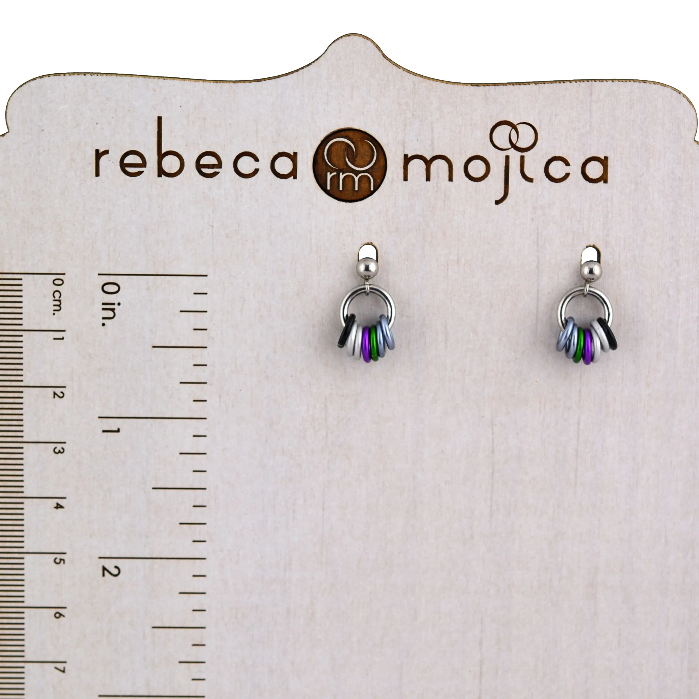 Double Demi Pride - Tiny Flag Earring Studs