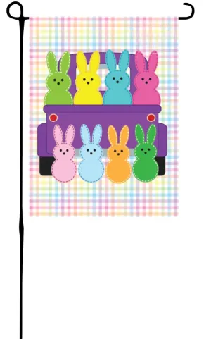 Easter Peeps in Truck Garden Flag
