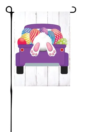 Easter Truck with Bunny & Eggs Garden Flag