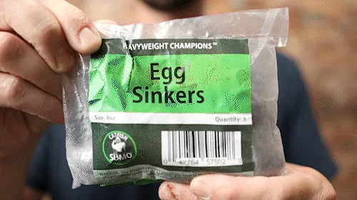 Egg Sinker with Line-Protecting Inserts to Guard Against Damage