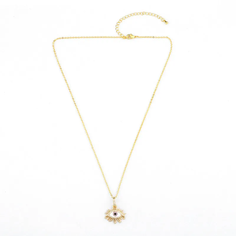 Evil Eye Studded Stars Pendant