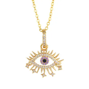 Evil Eye Studded Stars Pendant