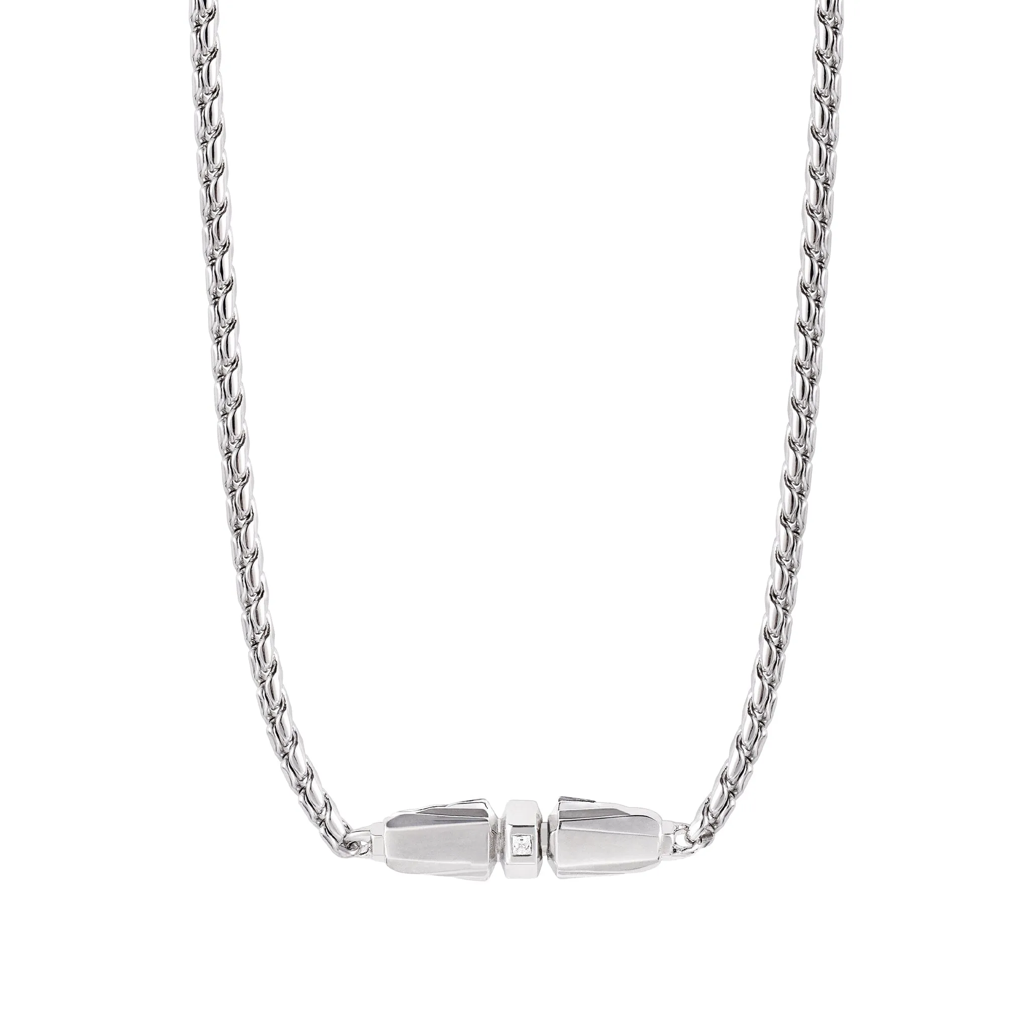 Feather Clasp Silver Chain Necklace