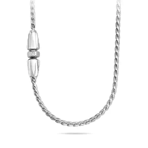Feather Clasp Silver Chain Necklace