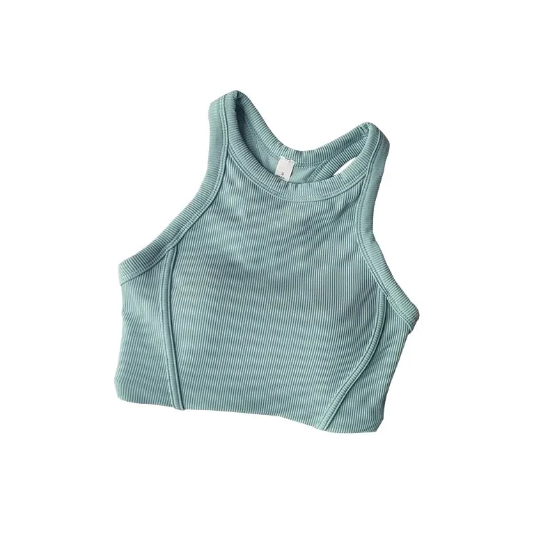 Fixed One Piece Racerback Yoga Tank Top - Women's Fitness Quick Dry Fitness Bra, Running Sleeveless Yoga Suit for External Wear