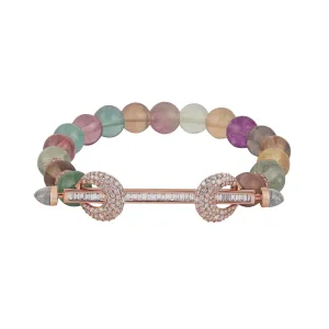 Fluorite & Diamond Baguette Chakra Bracelet
