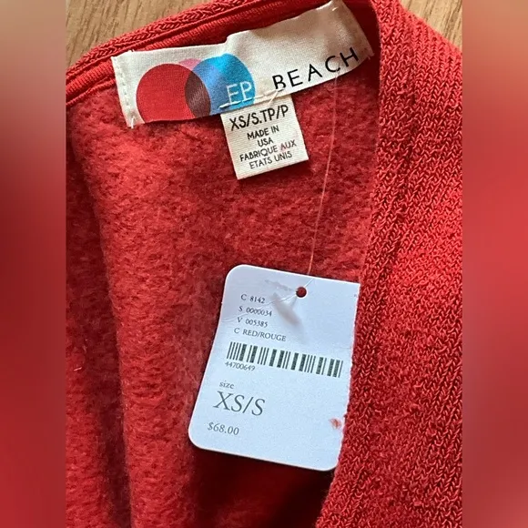 FREE PEOPLE Cozy Red / Orange Pullover Oversized Sweatshirt XS / S