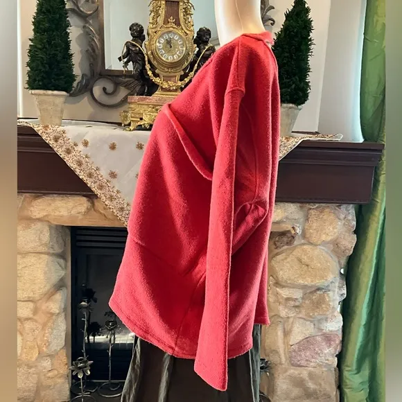 FREE PEOPLE Cozy Red / Orange Pullover Oversized Sweatshirt XS / S
