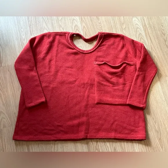 FREE PEOPLE Cozy Red / Orange Pullover Oversized Sweatshirt XS / S