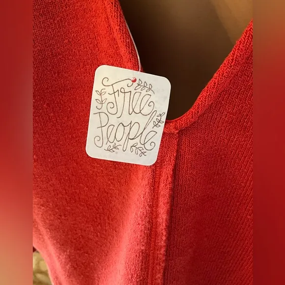 FREE PEOPLE Cozy Red / Orange Pullover Oversized Sweatshirt XS / S