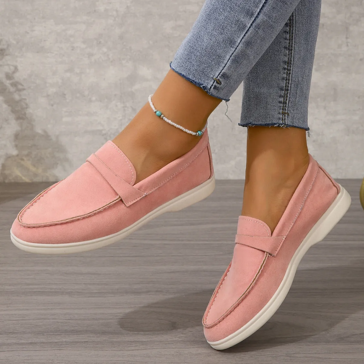 Frosted Lazy Retro Flat Shoes