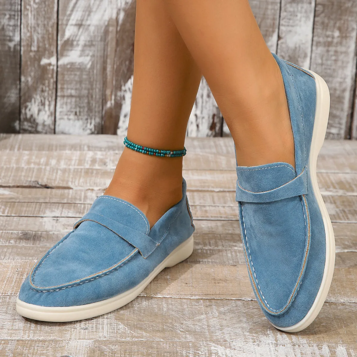 Frosted Lazy Retro Flat Shoes