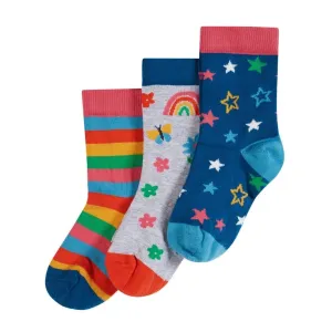 Frugi 3 Pack Socks Rainbow Stars