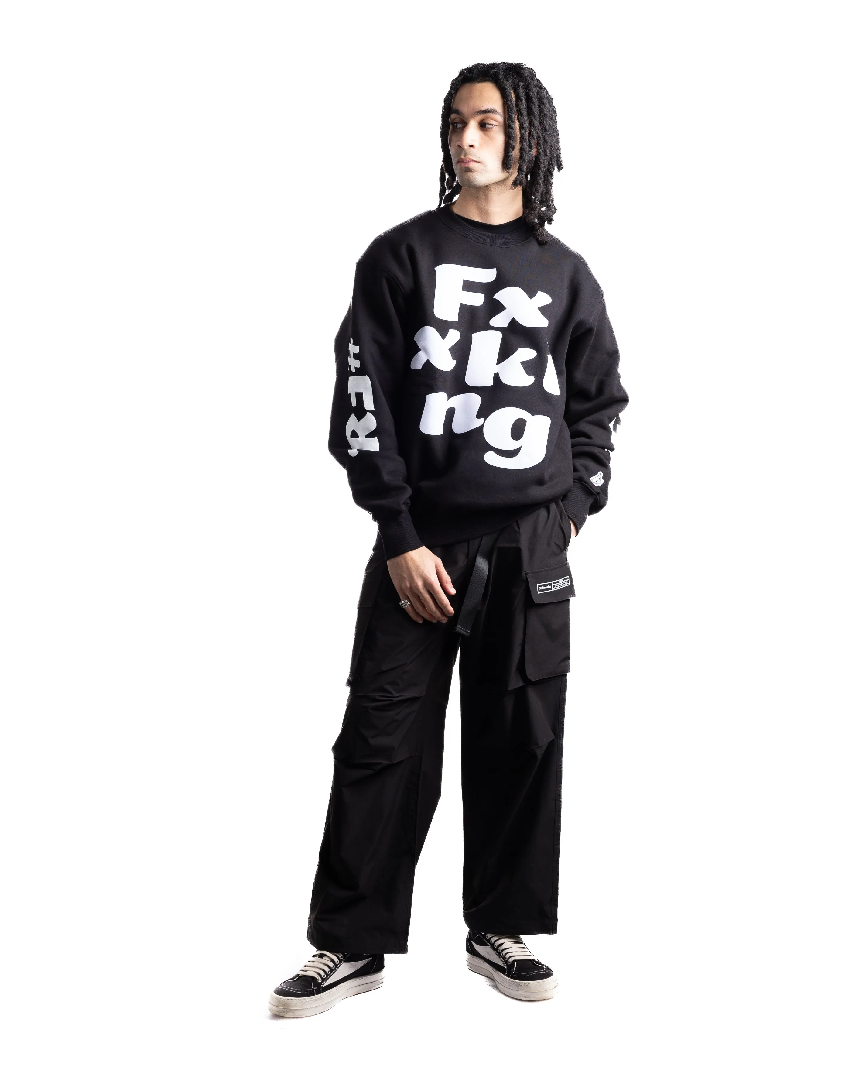 Fxxking Rabbits Flocky Logo Crewneck Black