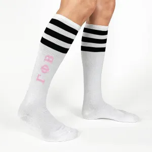 Gamma Phi Beta Printed Striped Knee High Socks