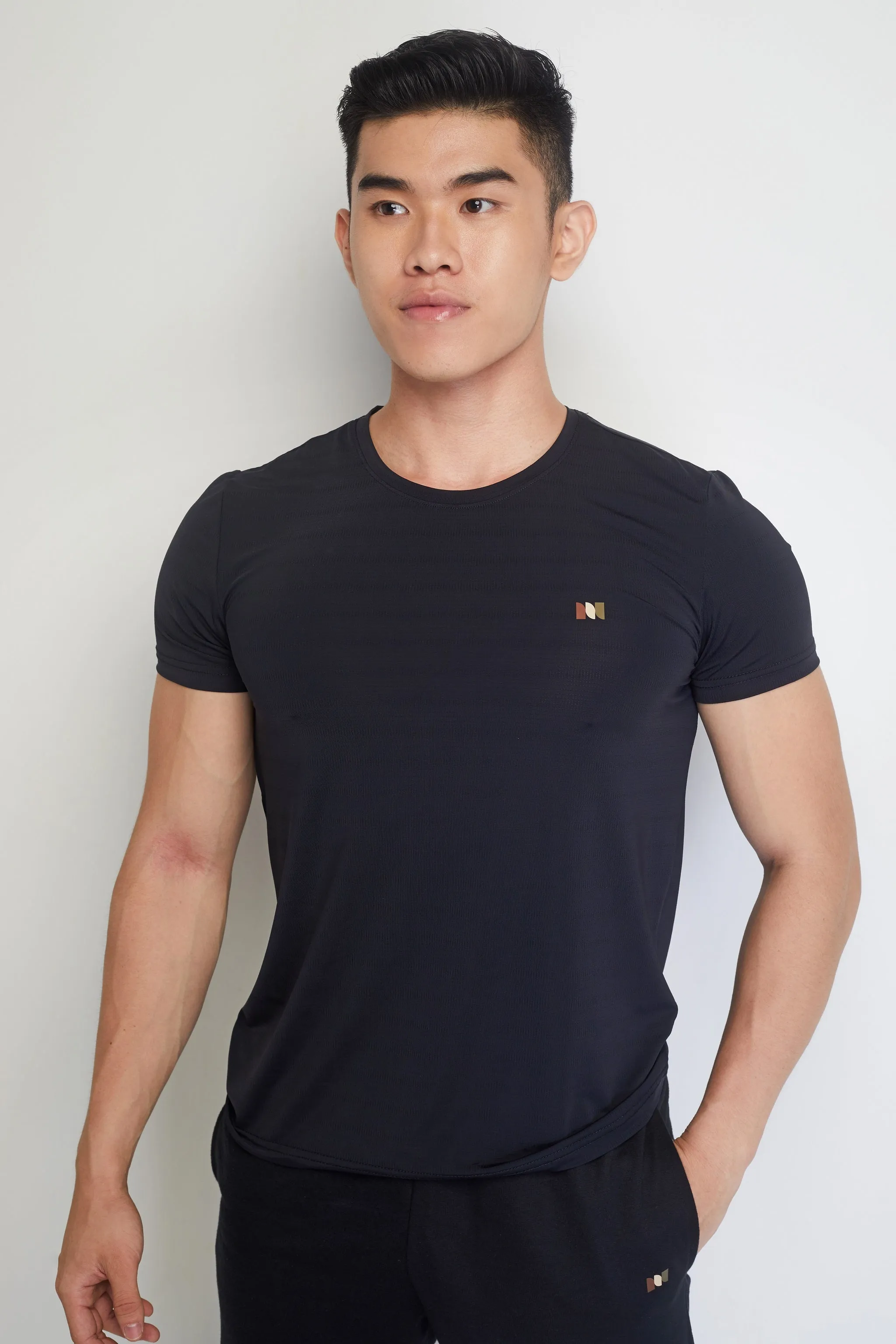 Gavyn Short Sleeve Running Top (Black)
